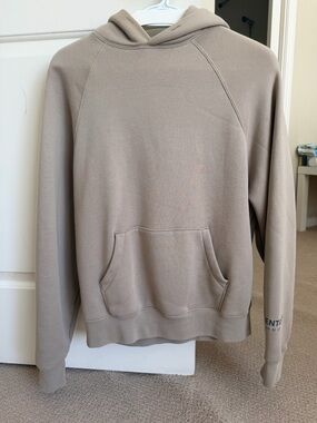 Essentials Men's/women's Taupe Crewneck Hooded Pullover